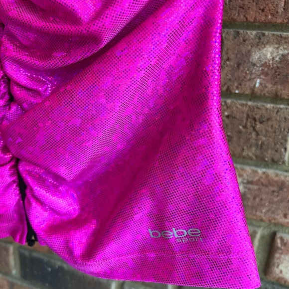bebe Jackets & Coats Bebe Hot Pink Hologram Jacket Poshmark